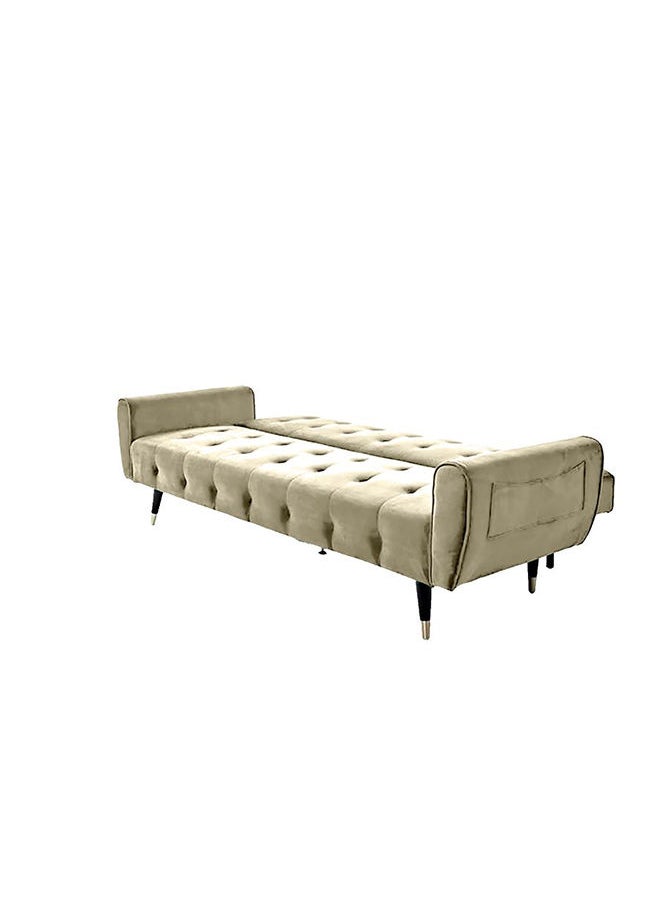 In-House - Montella | 3-Seater Sofabed 2 In 1 Upholstered In Velvet 36x179x106 cm- Light Beige - Image 1