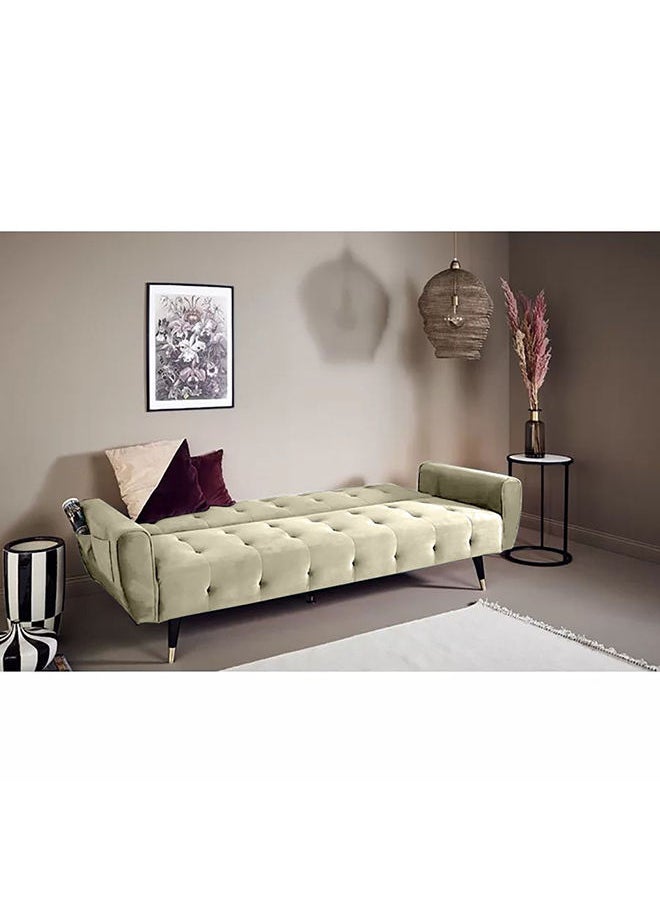 In-House - Montella | 3-Seater Sofabed 2 In 1 Upholstered In Velvet 36x179x106 cm- Light Beige - Image 1