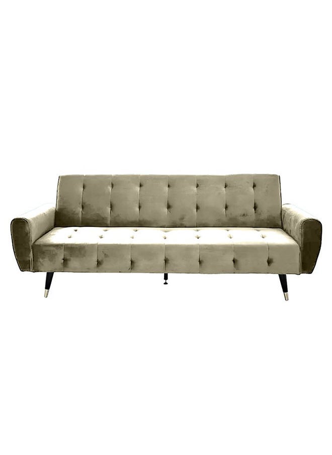 In-House - Montella | 3-Seater Sofabed 2 In 1 Upholstered In Velvet 36x179x106 cm- Light Beige - Image 1