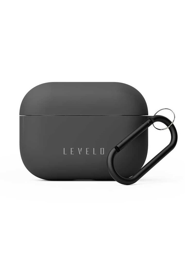 LEVELO Gorra Silicone Airpods Pro Case / Slim & Thin Design / Cleanable / Easy Snap-On / Shockproof / Slim & Thin Design - Black - Image 1