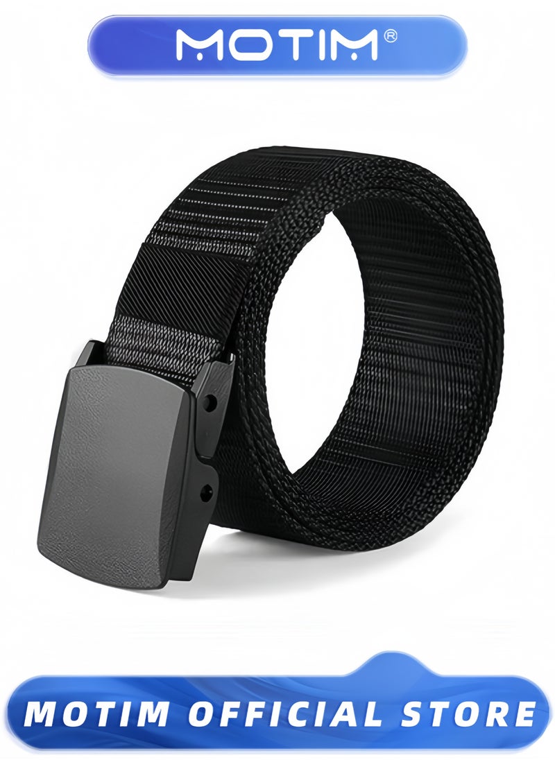 Motim Men's Belt Nylon Belts for Men with Automatic Click Buckle Can Pruning Enclosed 120cm  - Image 1