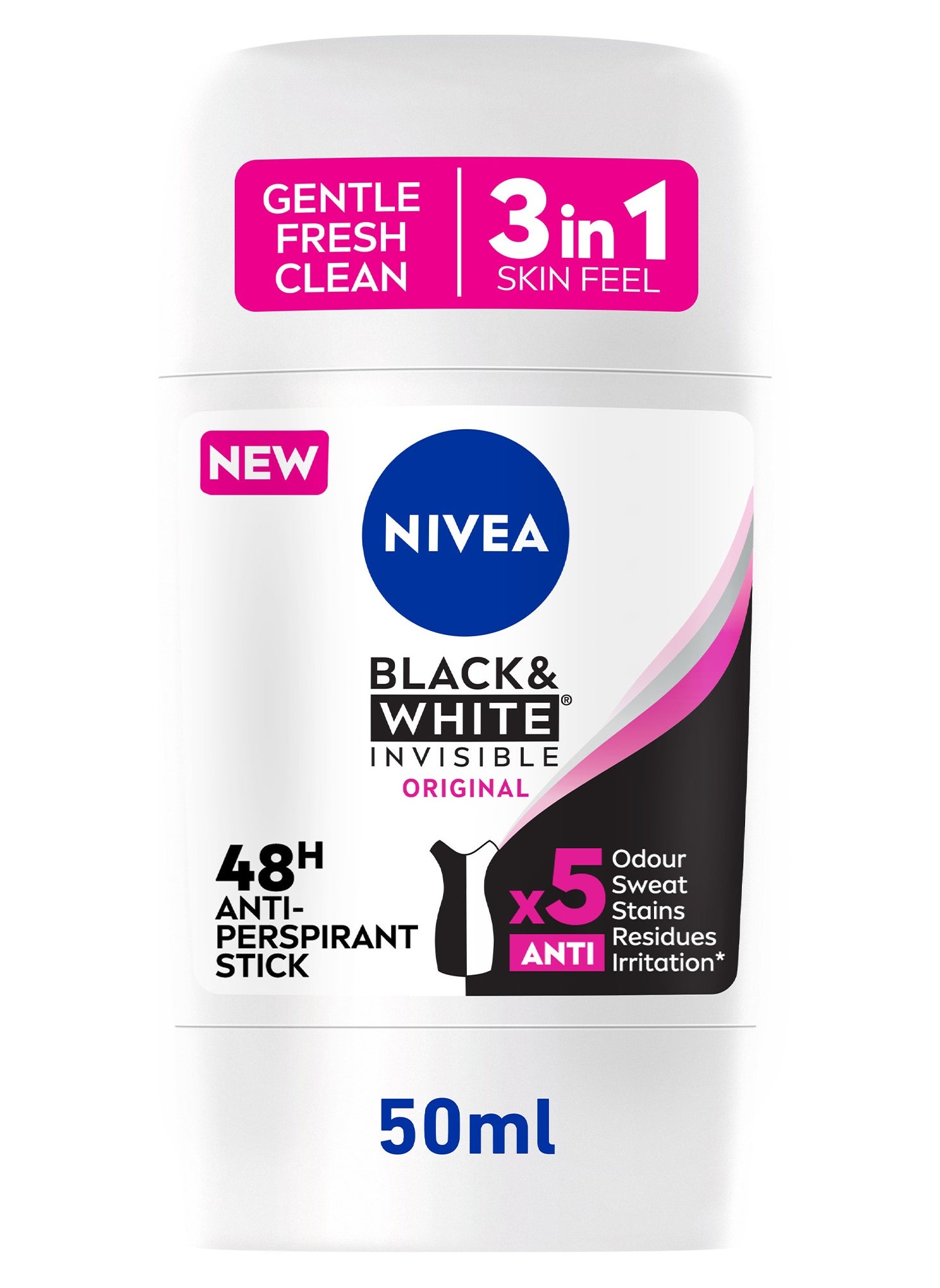 Antiperspirant Stick Black And White Invisible Original 50ml 