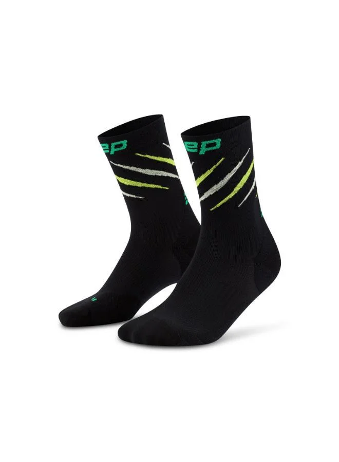 سي إي بي The Run Edt. Claw Socks Mid Cut Black/Green Women