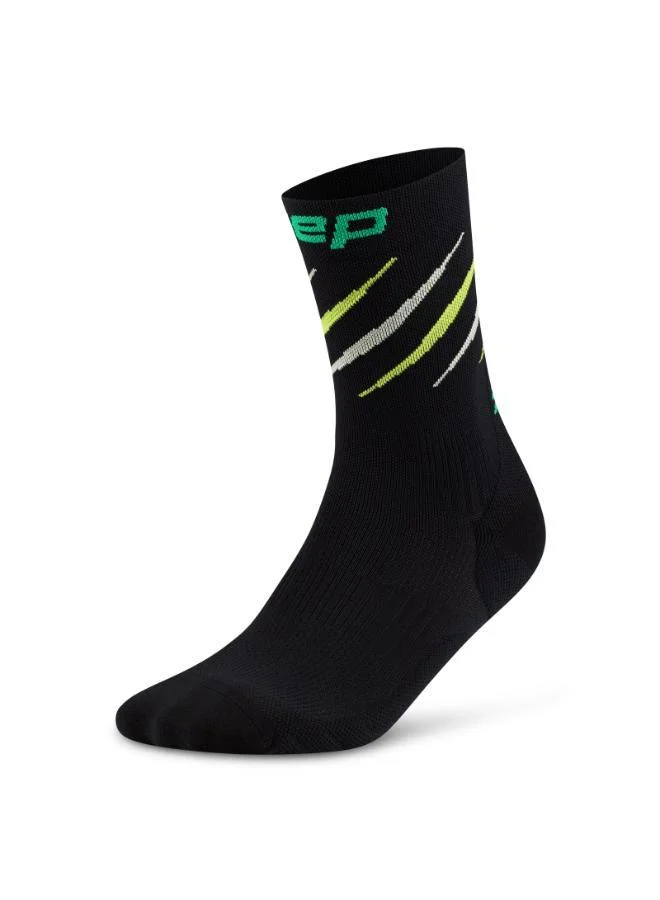 سي إي بي The Run Edt. Claw Socks Mid Cut Black/Green Women