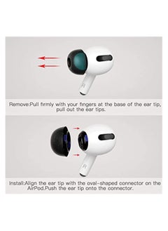 SYOSI 3 Pairs Replacement Ear Tips Compatible with Apple Air Pods Pro, Memory Foam Reducing Noise in-Ear Anti-Slip Eartips Accessories (Fit in The Charging Case) (S/M/L, Black)  - Image 2