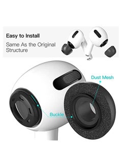 SYOSI 3 Pairs Replacement Ear Tips Compatible with Apple Air Pods Pro, Memory Foam Reducing Noise in-Ear Anti-Slip Eartips Accessories (Fit in The Charging Case) (S/M/L, Black)  - Image 5
