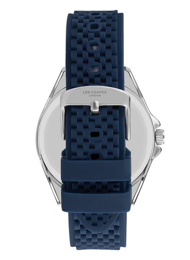 Lee Cooper Men's Analog Display Watch With Dark Blue Silicone Strap - LC07361.599  - Image 3