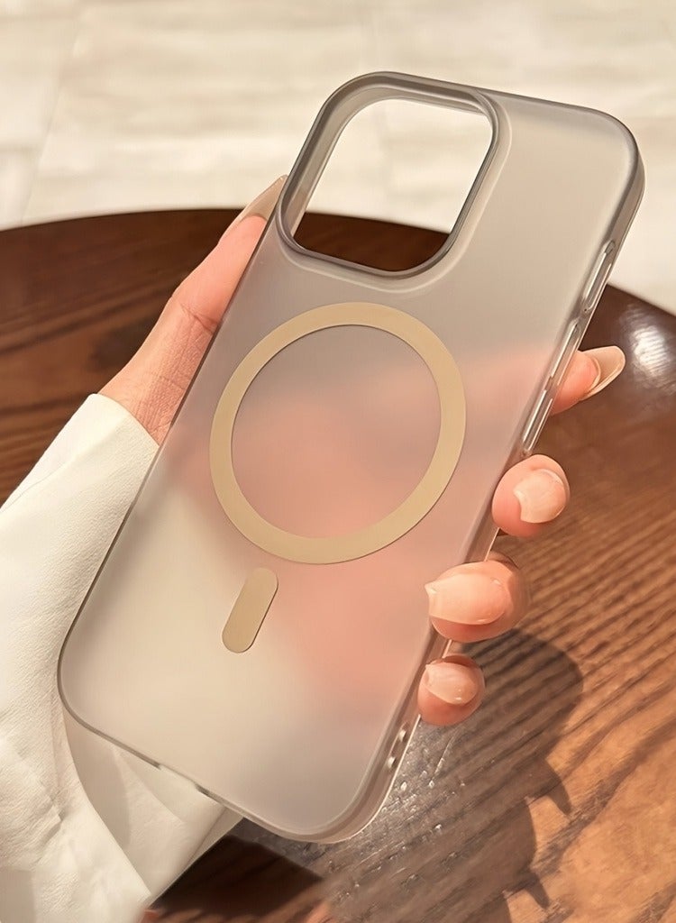 Denx Magsafe Luxury Matte Case for iPhone 13 and iPhone 14, Slim Magnetic Shockproof Cover | Desert Titanium - Image 1