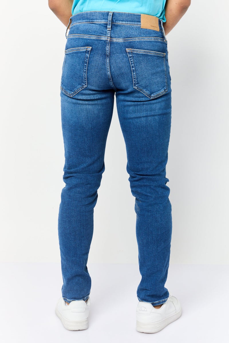 Celio Men Slim Fit Washed Stretchable Denim Jeans, Blue - Image 2