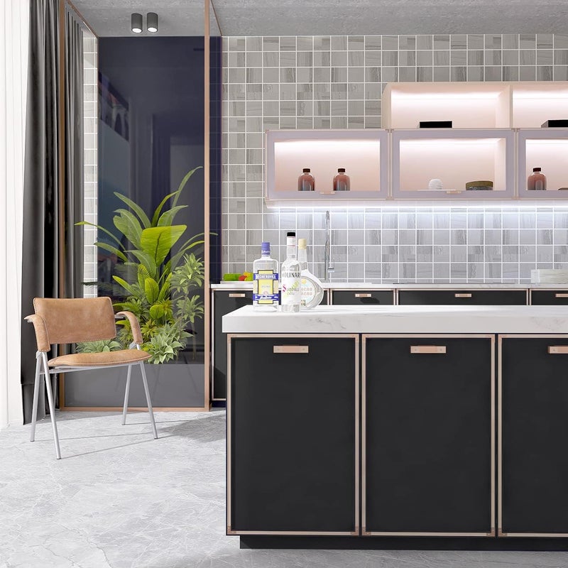 Decotalk Black Contact Paper for Cabinets Black Peel and Stick Wallpaper Matte Solid Color Cabinet Vinyl Wrap for Bedroom Decorative 17.7"x120" Contact Paper for Wall Removable Wallpaper Self-Adhesive - Image 5