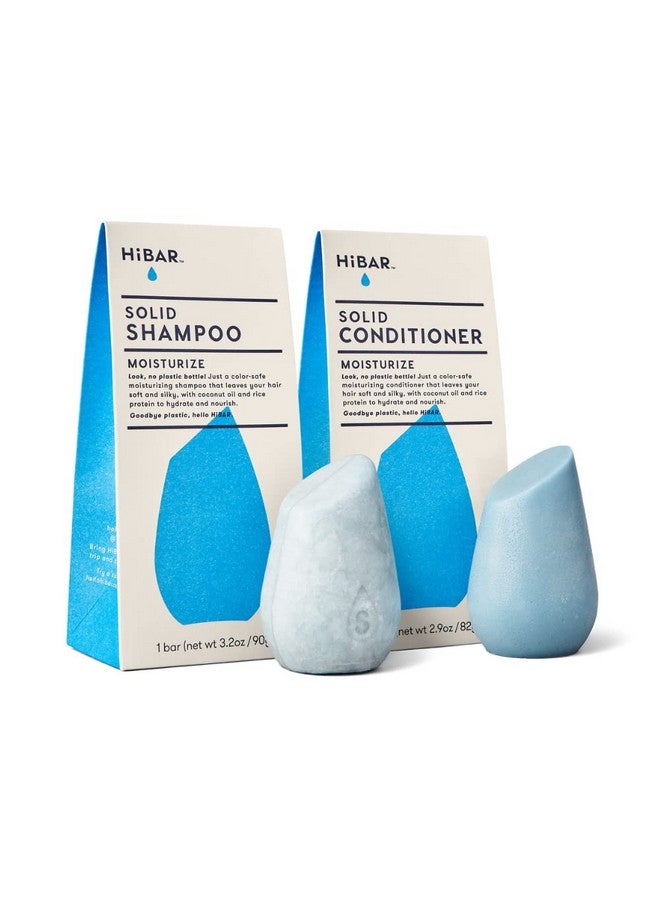 HiBAR Shampoo And Conditioner Bar Set All Natural Hair Care Plastic Free Travel Size Color Safe Eco Friendly Solid Sustainable Bars Zero Waste (Moisturize) - Image 2