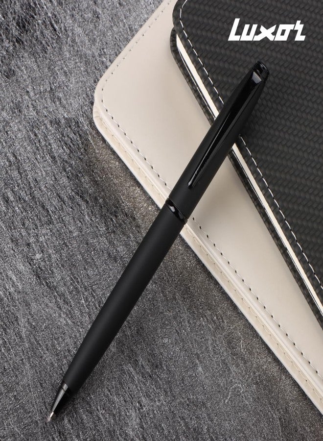Luxor Royale, Nero, Ball Pen, Pack of 1, Matte Black Body, Ink Colour- Blue, Lacque Black Trim, Stylish Clip, Sleek & Elegant, Durable & Stylish, Ideal for Professional Gifting - Image 5