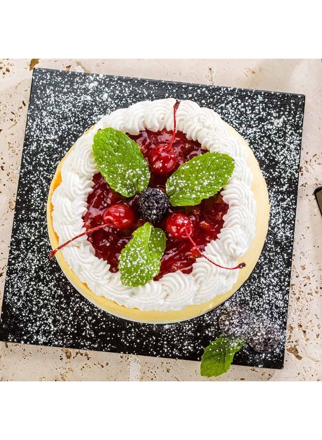 Restaurantware Pastry Tek 8 Inch Cake Board, 1 Durable Cake Drum - Square, Covered Edges, Black Paper Cake Base, Disposable, For Birthdays, Weddings, Or Parties - Image 3