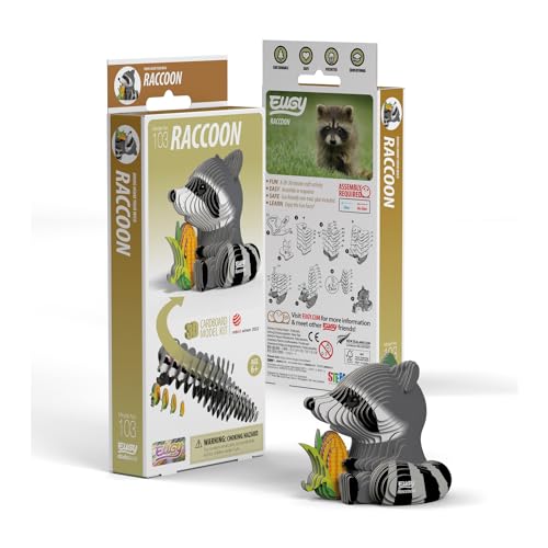 Eugy Raccoon 3D Puzzle 46 Piece EcoFriendly Educational Toy Puzzle for Boys Girls Kids Ages 6 - Image 5