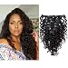 Lacerhair Water Wave Big Curly Clip in Remy Human Hair Extensions 14Inch 3A 3B Natural Color For Black Women 7 Pieces 120g with 17Clips - Image 2
