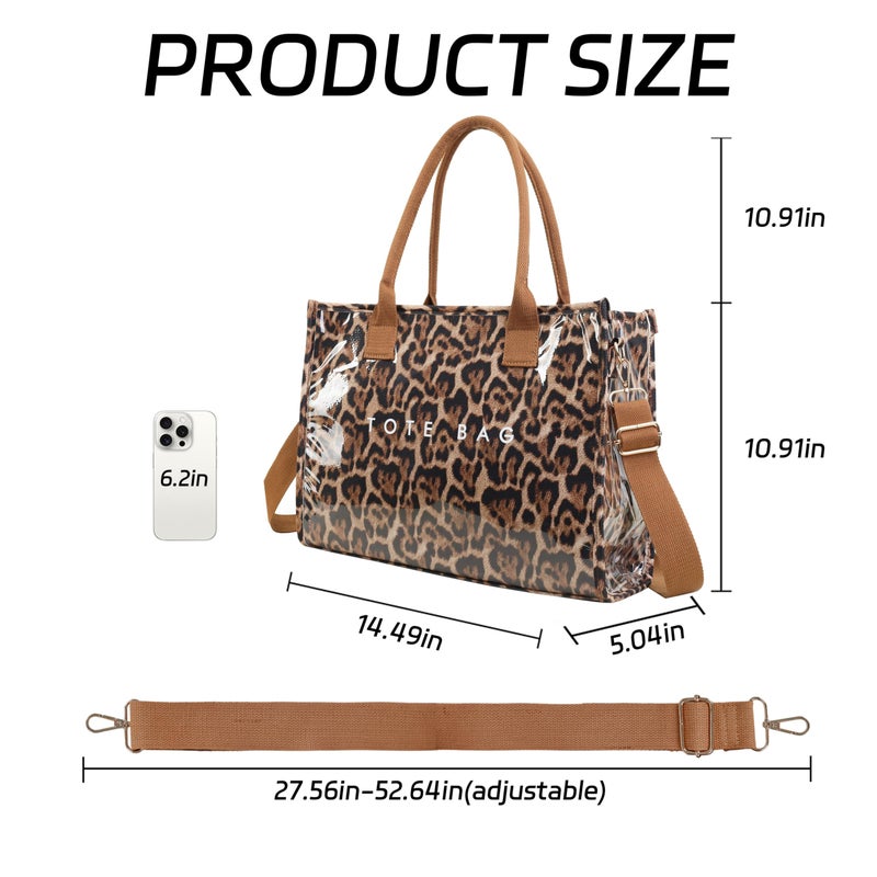 GISMTR PVC Tote Bag for Women Letters Print Hobo Handbags Kraft Paper Shoulder Bag with Strap for Work Travel - Image 3