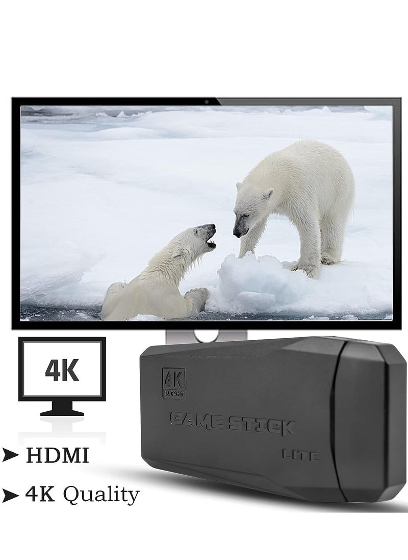 HD 4K M8 Game Stick Wireless Video Game Console 64GB Built-In 10000 Retro TV Game with Dual 2.4G Wireless Controller for GBA/PS1
