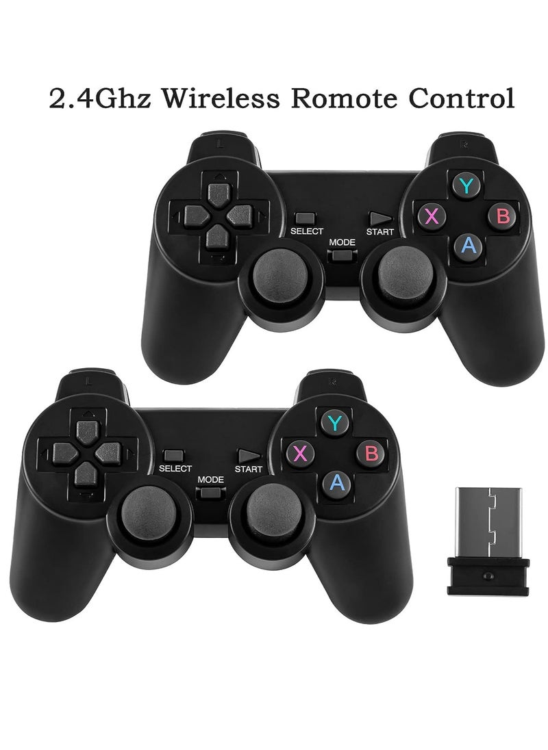 HD 4K M8 Game Stick Wireless Video Game Console 64GB Built-In 10000 Retro TV Game with Dual 2.4G Wireless Controller for GBA/PS1