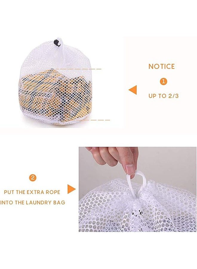 Bukela BUKELA 4PCS Mesh Laundry Bags Laundry Net Bag Drawstring Reusable Durable Washing Net Bag for Clothes Underwear Delicates Socks Baby Clothes Bra Shoes Knitted Garments  - Image 3