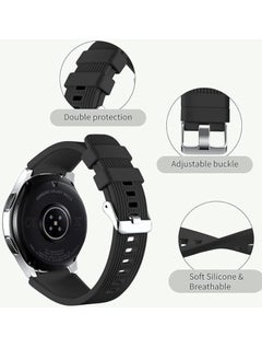 Rabos 22mm Silicone Strap Compatible With Samsung Galaxy Watch 46mm /Galaxy Watch 3 45mm /Gear S3 Frontier/Classic, Soft Silicone Sport Wristband Replacement Straps For Men Women, Gray  - Image 2