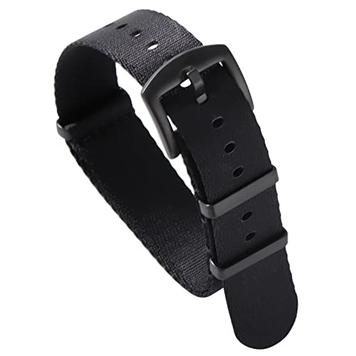 watchdives Nylon Watch Band 18mm 20mm 22mm Multicolor Replacement Watch Straps for Men Women (Black, 20mm) - Image 1