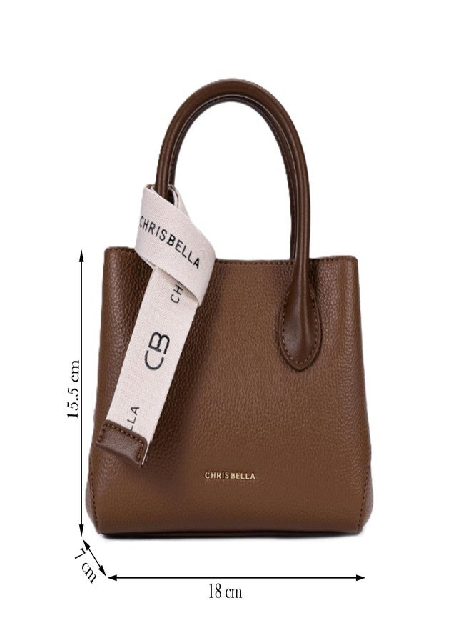 CHRISBELLA Stylish Handbag for Women & Girls - Faux Leather Fashionable Shoulder Sling - Ladies Crossbody Bags and Adjustable Strap (Coffee) - Image 2