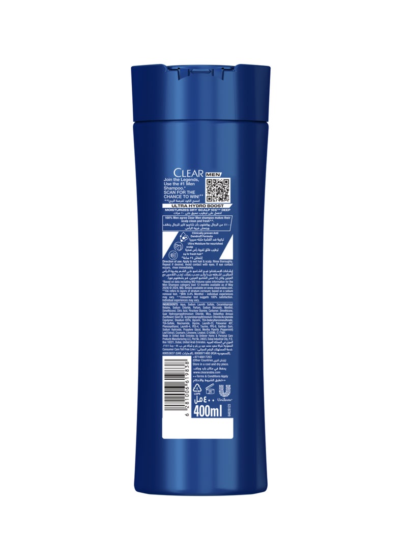 CLEAR Men Anti Dandruff Shampoo Ultra Hydro Boost Vini Jr. Edition 100% Dandruff Free Hair And Nourished Scalp 400ml - Image 2