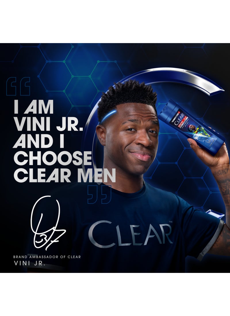 CLEAR Men Anti Dandruff Shampoo Ultra Hydro Boost Vini Jr. Edition 100% Dandruff Free Hair And Nourished Scalp 400ml - Image 4