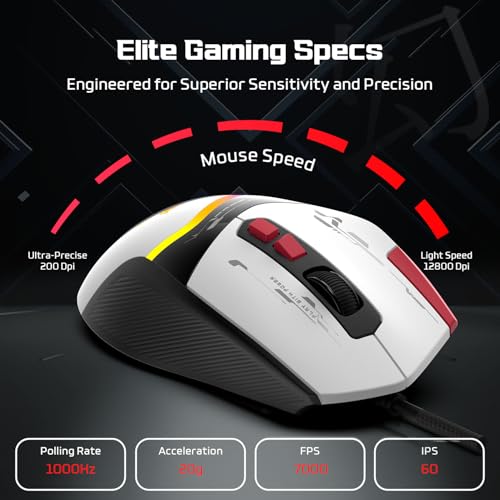 EvoFox Blaze 2 Wired Gaming Mouse | High Performance 1000Hz Polling Rate, Upto 12,800 DPI, RGB Lighting, 8 Programmable Buttons, Software Support with On-Board Memory, Durable Huano Switches - Image 2