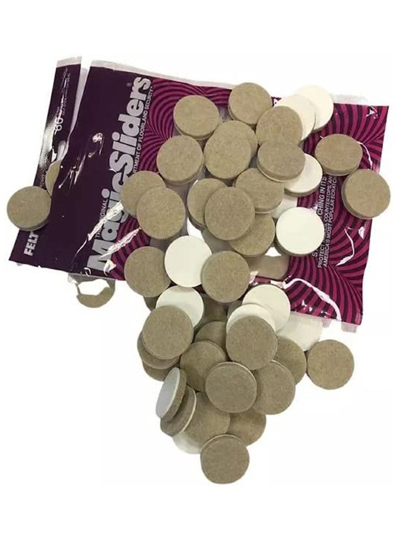Magic Sliders Magic Sliders ‎61992- Magic Felt Pads 1 inch, Round Self Stick Furniture Pads (60 Pack) (Dark Brown)  - Image 2