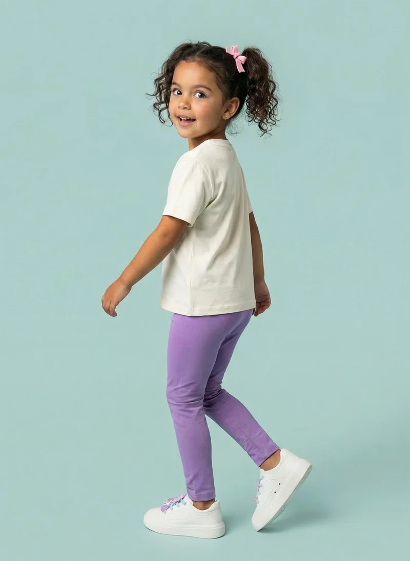 Nautinati  Nautinati Girls' 100% Cotton Pack of 2 Regular Fit  Solid Essentials Leggings for Women | Best Price UAE
