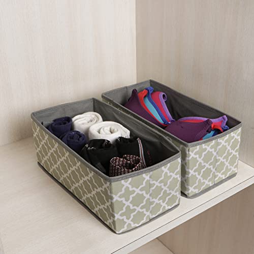 HOKIPO Non-Woven Fabric Wardrobe Organizer Foldable Cloth Storage Bin Baskets for Cupboard Closet, Pack of 2 (AR-3916), Rectangular, Grey - Image 3