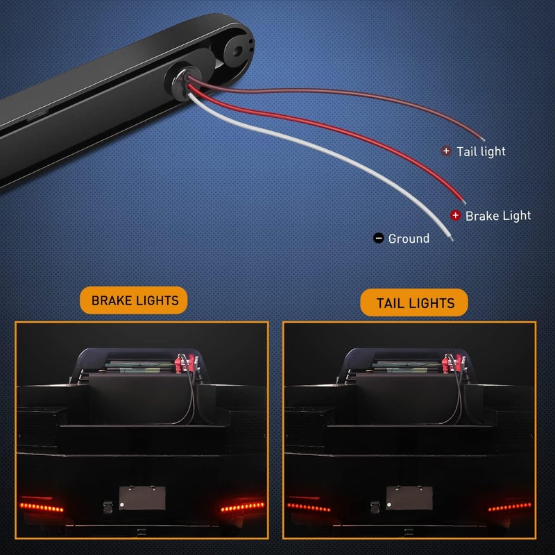 Nilight 2PCS 10Inch 15 LED Red Trailer Light Bar for Park Stop Turn Tail Brake Lights IP67 Waterproof Marker ID Clearance Strip for Truck Golf Cart Pickups Boats - Image 4