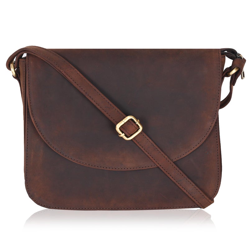 Ozora Handmade Leather Crossover PurseBag for Women with Adjustable Strap YKK Zippers Spacious Pockets