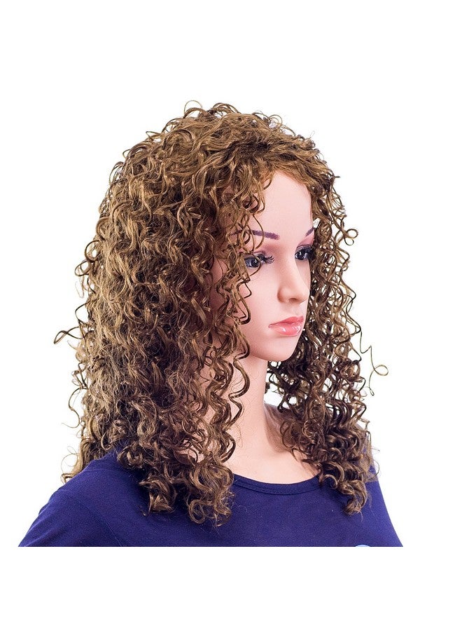 SWACC 20-Inch Long Big Bouffant Curly Wigs for Women Synthetic Heat Resistant Fiber Hair Pieces with Wig Cap (Light Dirty Brown-12#) - Image 2
