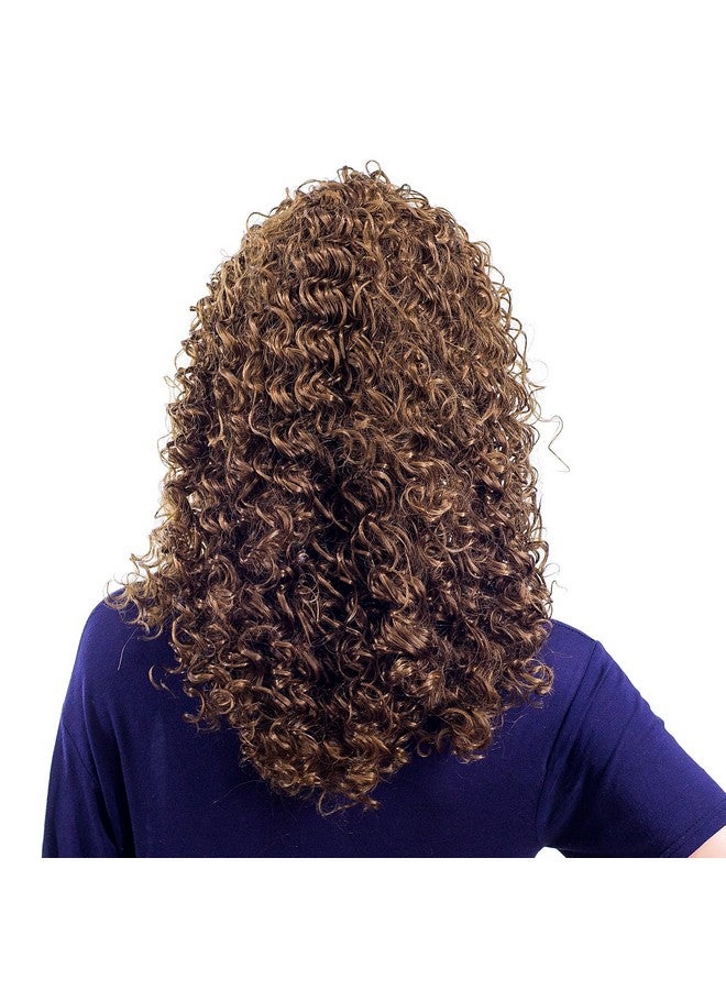 SWACC 20-Inch Long Big Bouffant Curly Wigs for Women Synthetic Heat Resistant Fiber Hair Pieces with Wig Cap (Light Dirty Brown-12#) - Image 4