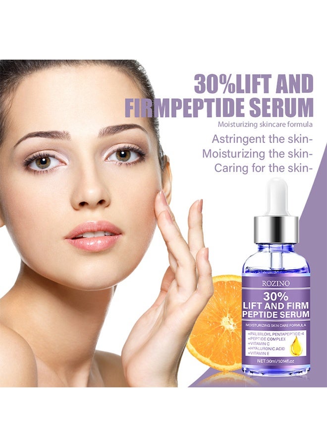 روزينو سيروم الببتيد لرفع وشد الوجه، سيروم مضاد للشيخوخة مع حمض الهيالورونيك، فيتامين C و E، سيروم مرطب للنساء، لرفع الوجه - سيروم للشد والرفع (30 مل) - Image 4