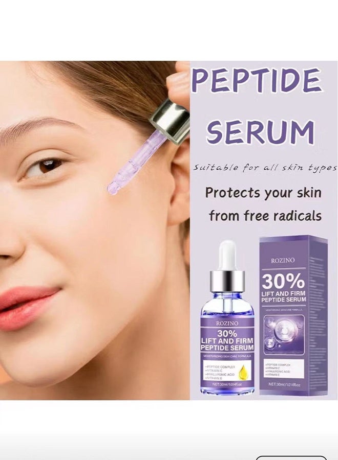 روزينو سيروم الببتيد لرفع وشد الوجه، سيروم مضاد للشيخوخة مع حمض الهيالورونيك، فيتامين C و E، سيروم مرطب للنساء، لرفع الوجه - سيروم للشد والرفع (30 مل) - Image 5