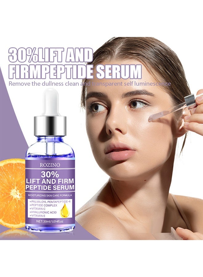 روزينو سيروم الببتيد لرفع وشد الوجه، سيروم مضاد للشيخوخة مع حمض الهيالورونيك، فيتامين C و E، سيروم مرطب للنساء، لرفع الوجه - سيروم للشد والرفع (30 مل) - Image 2