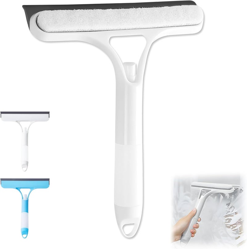 EuftEale 3 in 1 Window Cleaning Scraper,New 3 in 1 Window Cleaner,Squeegee and Scrubber with Spray, for Windows, Walls,Car Windshields, Bathrooms, Kitchens, All-Purpose Window Cleaner Tool (White) - Image 1
