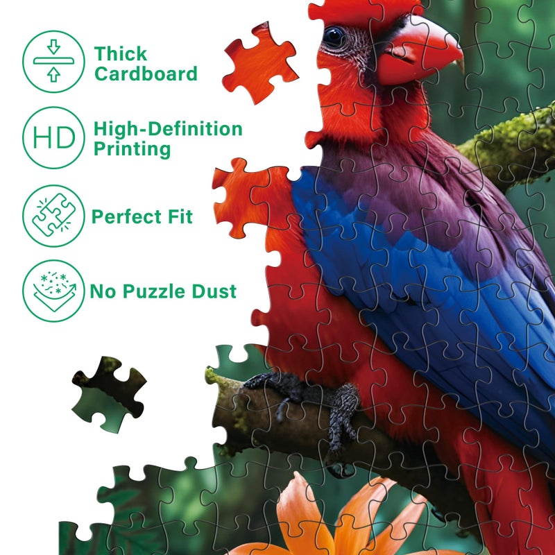 BenBen 1000 Piece Jigsaw Puzzle for Adults, Jungle Parrots, Puzzles with Letters or Patterns on Back, Challenging Puzzle for Game Night Home DÃ©cor, 26.63â€ x 19.25â€ - Image 5