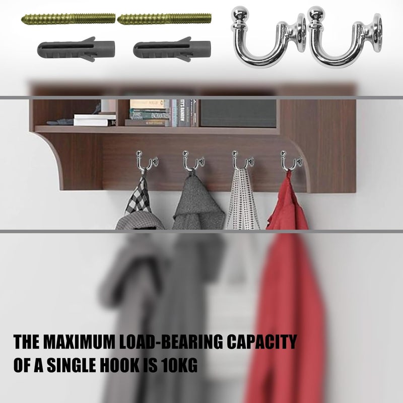 BRITECO 2PCS Silver U Shaped Curtain Tieback Hooks with Screws - Decorative and Durable Metal Holdbacks for Drapes, Curtains, and Window Treatments - Easy to Install, Space-Saving Design - Image 3