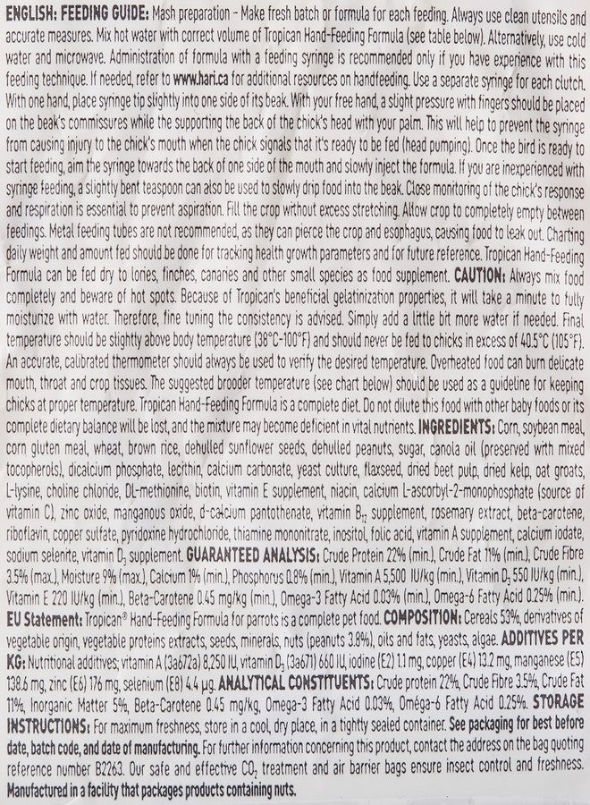 Hari Hagen Tropican Hand Feeding Parrot Food, 4.4 lb Baby Bird Food for Optimal Growth - Image 4