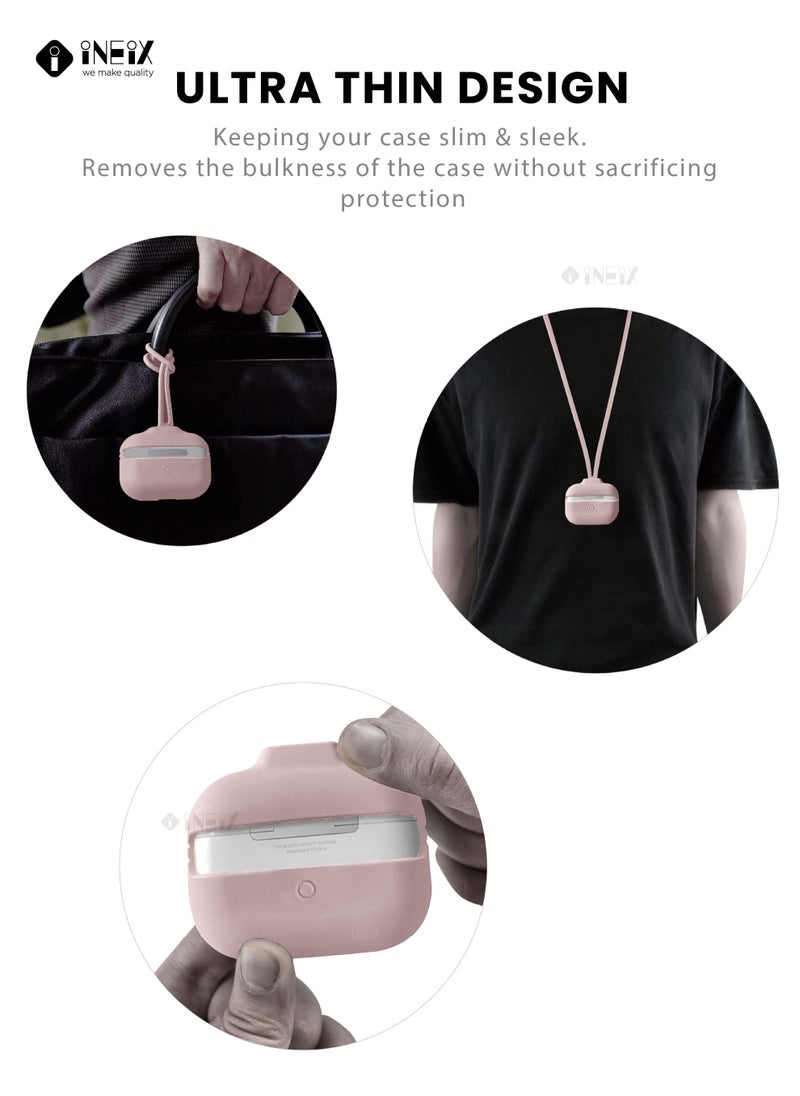 INEIX - 3-Piece Soft Silicone Case Cover For Apple AirPods 3 (3rd Generation) 2021 Pink Sand - Image 1