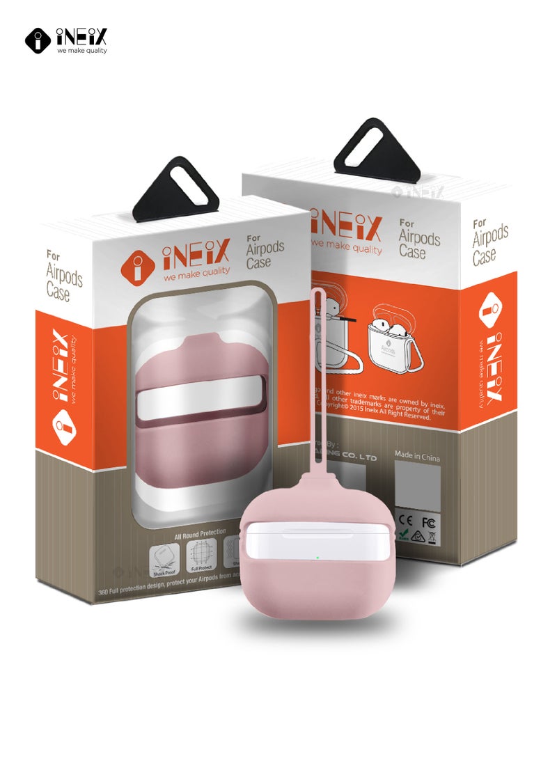 INEIX - 3-Piece Soft Silicone Case Cover For Apple AirPods 3 (3rd Generation) 2021 Pink Sand - Image 1