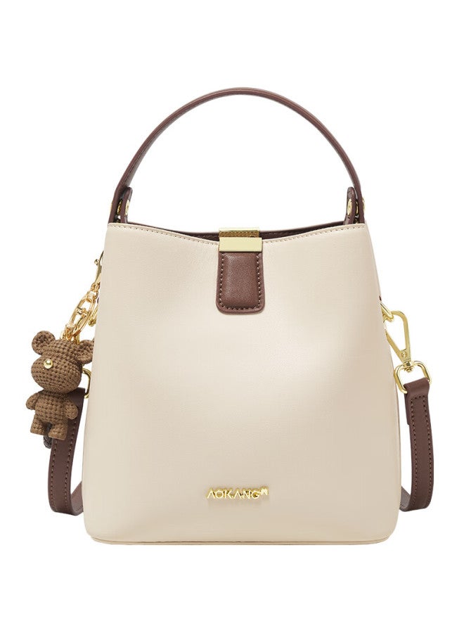 Aokang Women's Fashion Cowhide Bucket Bag Light Luxury Crossbody Shoulder Bag Birthday 520 Gift For Girlfriend Wife - Image 5