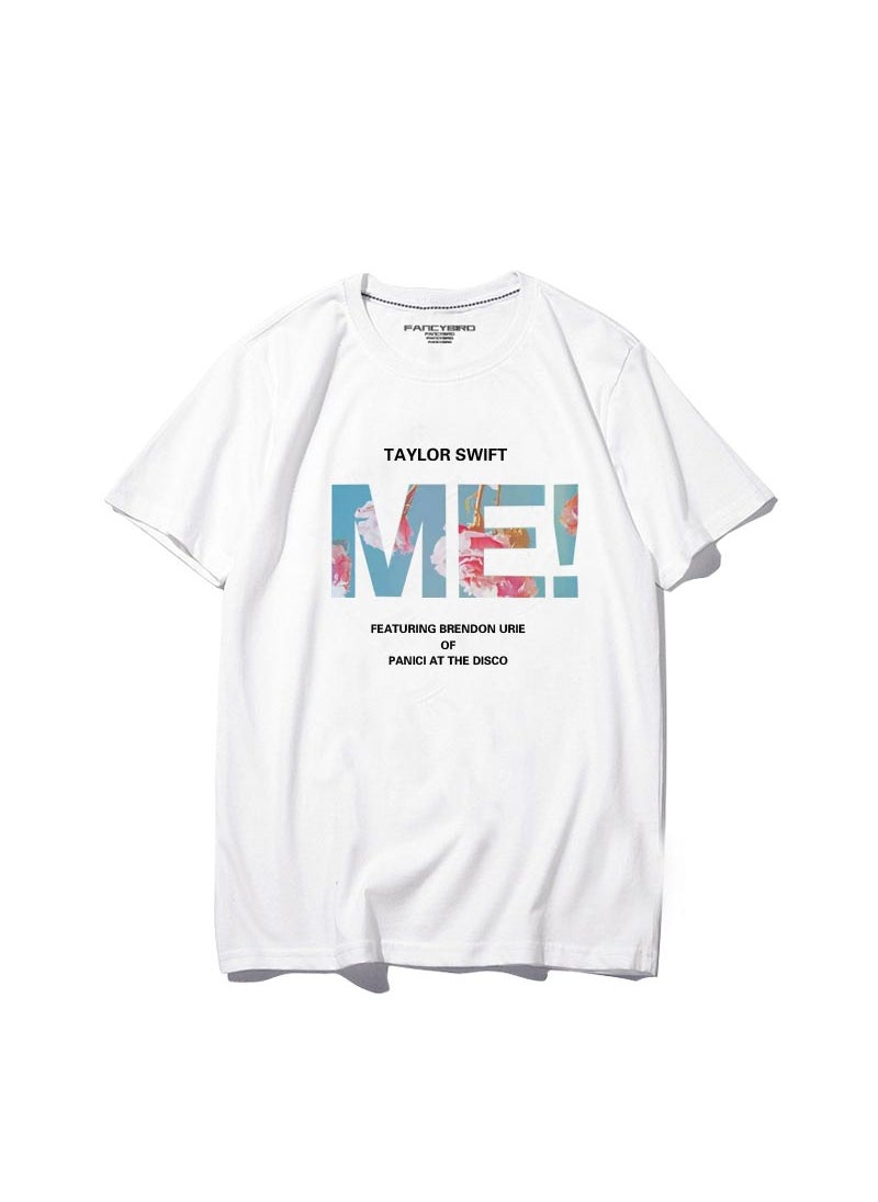 Generic - Taylor Swift Tshirt Tour Merchandise Eras Tour Short Sleeve round Neck Loose Fit Youthful Wool Blend Casual Abstract Pattern Tshirt ME WHITE - Image 1