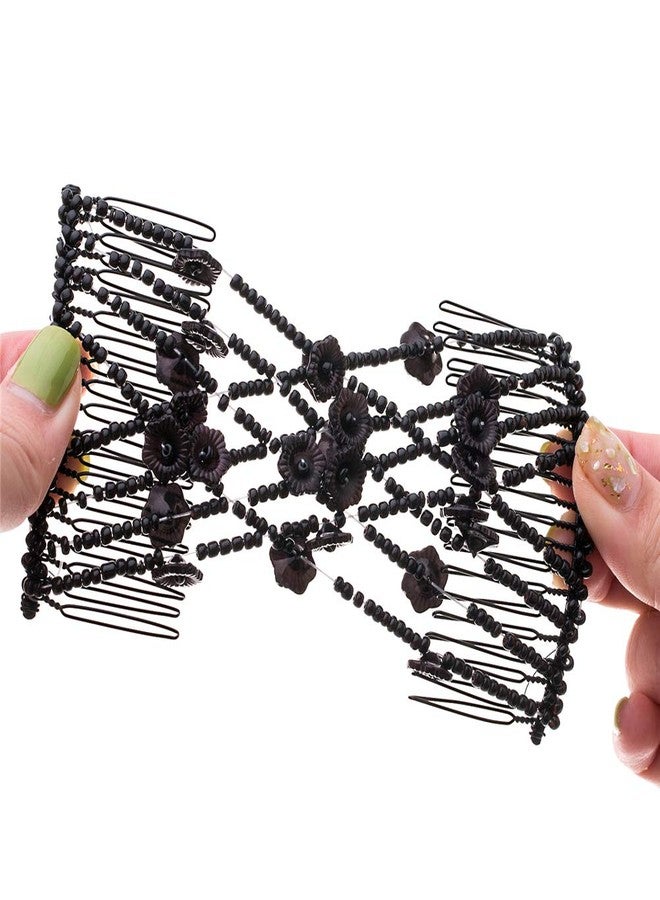 Ruihfas 3Pcs Easy Combs Women Girls DIY Hair Styling Accessories Magic Double Slide Stretchy Flower Combs Hair Clip Hairpins - Image 5
