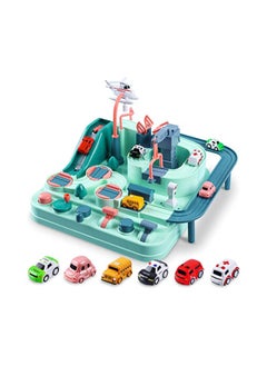 YelaJoy Kids Race Tracks for Boys Car Adventure Toys Gifts for Age 2 3 4 5 6 Year Old Boys Girls, Puzzle Car Tracks Playsets City Rescue Toy Preschool Educational Car Toys Games for Toddlers  - Image 1