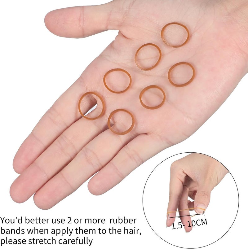 Hicarer 1000 Mini Brown Rubber Bands for Hair - Image 3